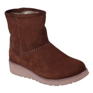 NWOB Skechers Cabin Fever Keepsakes Brown Suede Wedge Mid Calf Boots Womans 10